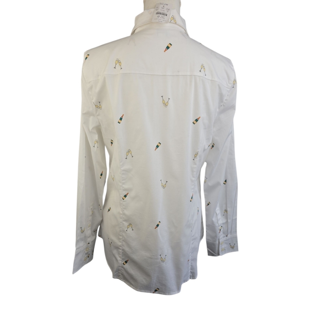 J. Crew NWT Button Up Poplin Shirt in Champagne Toast Size Medium White - Picture 4 of 11